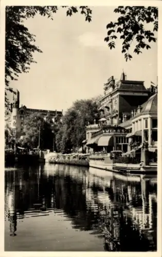 Ak Amsterdam Nordholland Niederlande,  Kanalansicht, Lido, Gebäude am Wasser