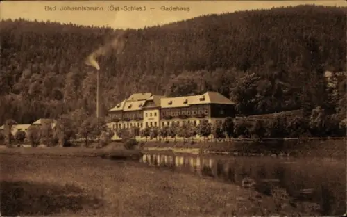 Ak Jánské Koupele Bad Johannisbrunn Staré Těchanovice Alt Zechsdorf Mährisch Schlesien, Badehaus,