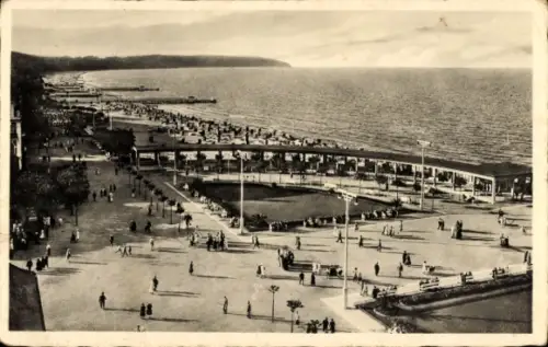 Ak Sopot Gdańsk Zoppot Danzig, Ostseebad  Kurgarten, Strand, Menschen, Meer