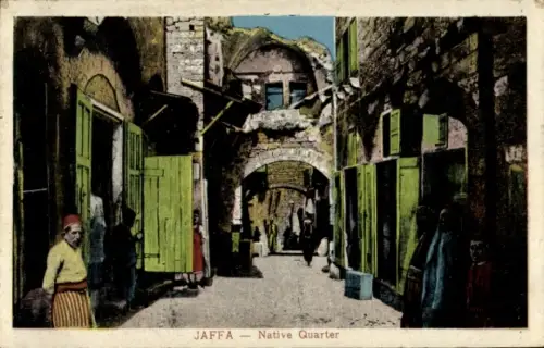Ak Tel Aviv Jaffa Israel, einheimisches Viertel, Gasse