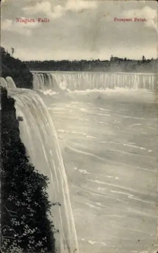 Ak Niagara Falls New York USA,  Prospect Point, Wasserfälle, Schwarz-Weiß, Landschaft