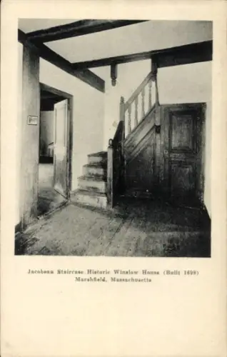 Ak Marshfield Massachusetts, jakobinisches Treppenhaus im Winslow House