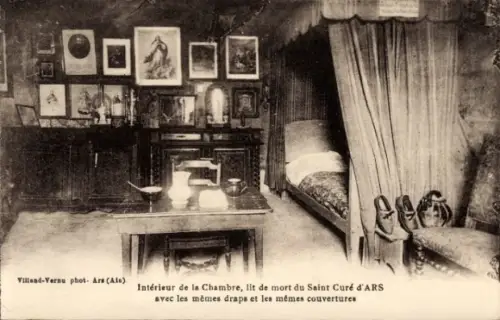 Ak Ars sur Formans Ain, Interieur de la Chambre, lit de mort du Saint Cure d'Ars