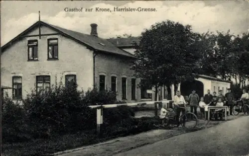Ak Harrislee Grænse in Schleswig Holstein, Gasthof zur Krone