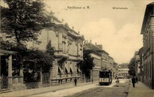 Ak Heilbronn am Neckar, Straßenbahn in der Wilhelmstraße
