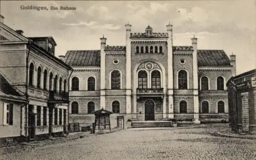 Ak Kuldīga Goldingen Lettland,  Das Rathaus,  Architektur, Verlag Ferd. Besthom
