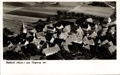 Ak Riedbach Bartenstein Schrozberg in Württemberg, Fliegeraufnahme