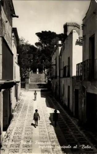 Ak Erice Sicilia, Via S. Francesco, Haupteingang Balio