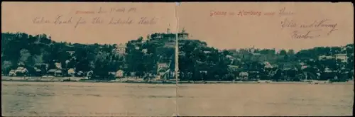 Klapp Ak Hamburg Altona Blankenese, Panorama von der Elbe gesehen