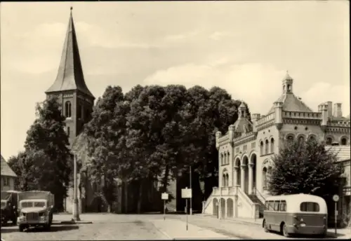 Ak Wittenburg in Mecklenburg Vorpommern, am Rathaus