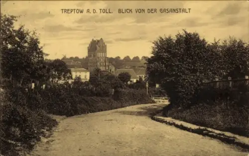 Ak Treptow an der Tollense Altentreptow in Vorpommern, Blick von der Gasanstalt