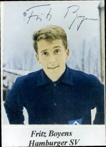 Autogrammkarte Fußballer Fritz Boyens, Hamburger SV, Autogramm