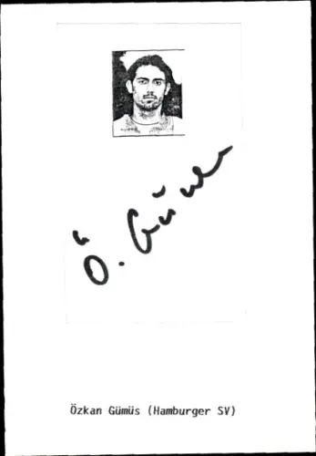 Autogrammkarte Fußballer Özkan Gümüs, Hamburger SV, Autogramm