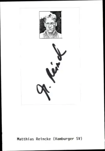 Autogrammkarte Fußballer Matthias Reincke, Hamburger SV, Autogramm