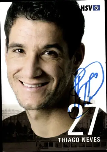 Autogrammkarte Fußballer Thiago Neves, Hamburger SV, Autogramm