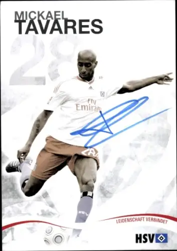 Autogrammkarte Fußballer Mickael Tavares, Hamburger SV, Autogramm