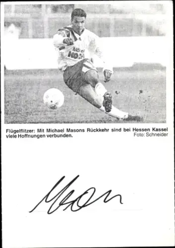 Autogrammkarte Fußballer Michael Masons, Hamburger SV, Autogramm