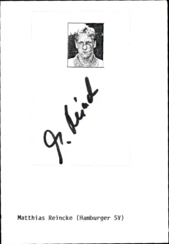 Autogrammkarte Fußballer Matthias Reincke, Hamburger SV, Autogramm