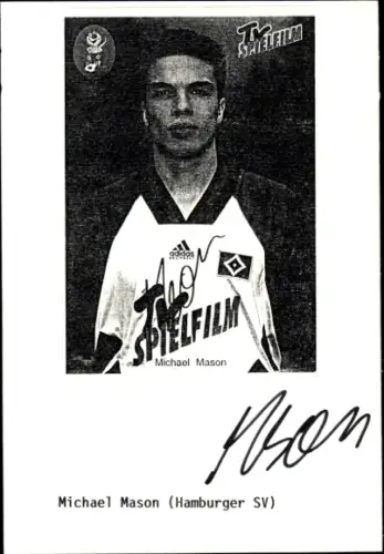 Autogrammkarte Fußballer Michael Mason, Hamburger SV, Autogramm