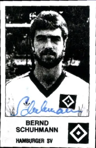 Autogrammkarte Fußballer Bernd Schuhmann, Hamburger SV, Autogramm
