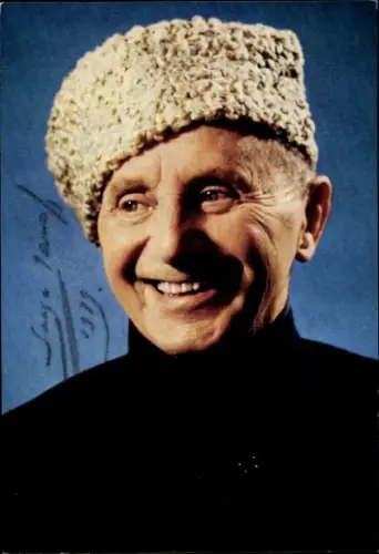 Autogrammkarte Chorleiter Serge Jaroff, Portrait, Autogramm