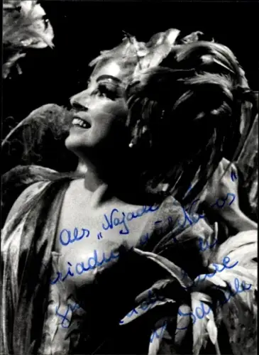 Foto Opernsängerin Lotte Schädle, Ariadne auf Naxos, Autogramm