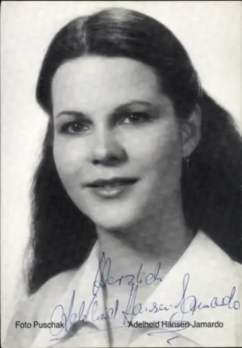 Foto Opernsängerin Adelheid Hansen-Jamardo, Portrait, Autogramm