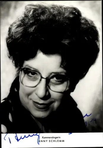 Foto Opernsängerin Anny Schlemm, Portrait, Autogramm