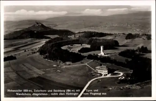 Ak Onstmettingen Albstadt in Württemberg, Hoher Raichberg, Wanderheim Nägelehaus,  Fliegeraufnahme