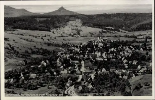 Ak Jungingen Baden Württemberg, Luftaufnahme von  Hohenzollern, Landschaft, Häuser
