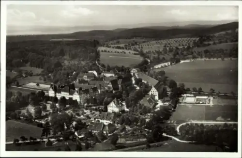 Ak Salem im Bodenseekreis Baden, Luftaufnahme von  Landschaft, Gebäude, Bäume, Felder
