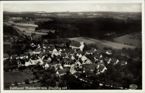 Ak Mainhardt in Württemberg, Luftaufnahme von  Flugzeugperspektive, ländliche Umgebung