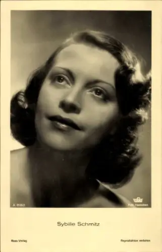Ak Schauspielerin Sybille Schmitz, Portrait