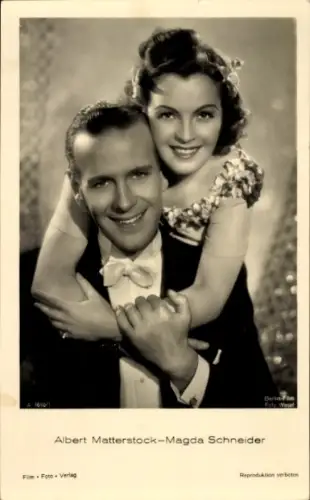 Ak Schauspieler Albert Matterstock, Magda Schneider, Portrait, Autogramm