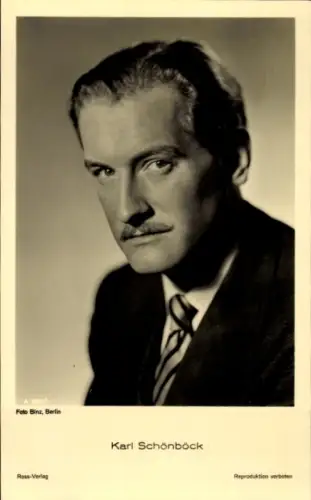 Ak Schauspieler Karl Schönböck, Portrait, Krawatte, Ross Verlag 3350/1