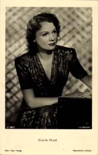 Ak Schauspielerin Carla Rust, Portrait, Autogramm