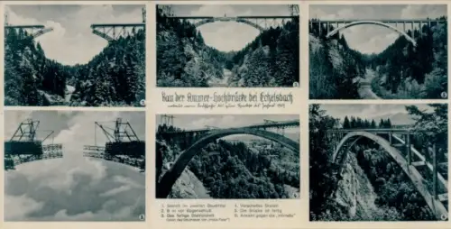 Klapp Ak Rottenbuch Oberbayern, Echelsbacher Brücke, Bau der Ammer-Hochbrücke