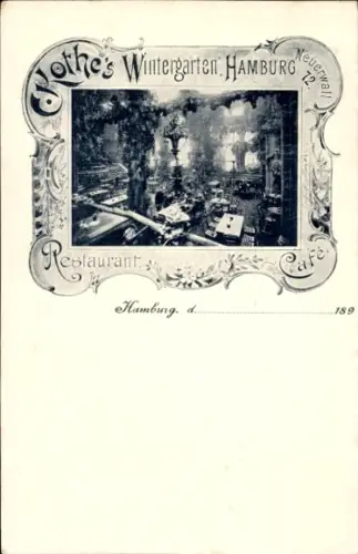 Ak Hamburg, Kothe's Wintergarten, Neuerwall 12, Terrasse
