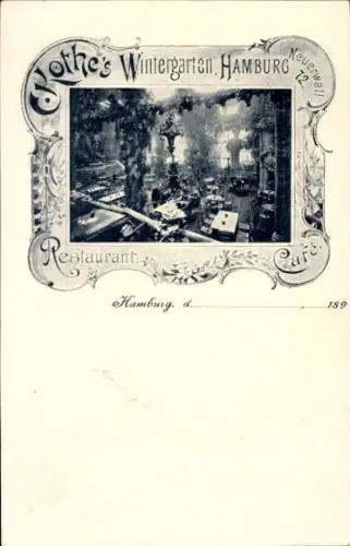 Ak Hamburg, Kothe's Wintergarten, Neuerwall 12, Terrasse
