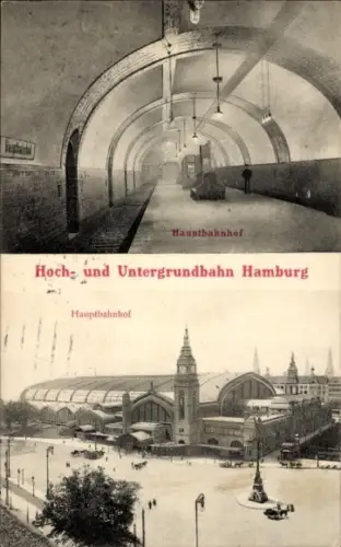 Ak Hamburg, Hoch- und Untergrundbahn, Hauptbahnhof