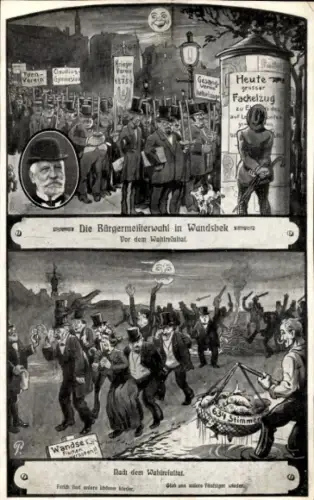 Ak Hamburg Wandsbek, Bürgermeisterwahl