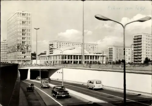 Ak Berlin Mitte, Alexanderplatz, Haus des Lehrers, Kongresshalle, Autotunnel