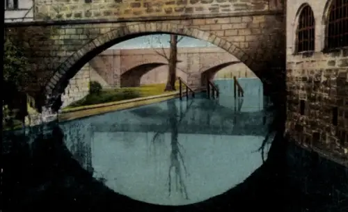 Ak Nürnberg, Brücke über der Pegnitz