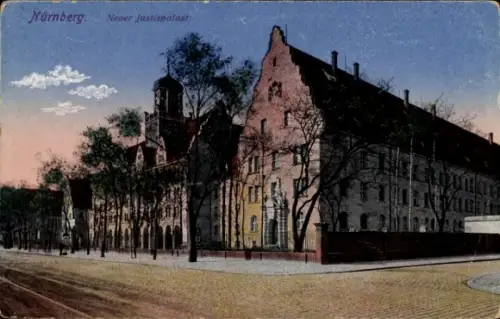 Ak Nürnberg,  Neuer Justizpalast, farbig,  Ansicht