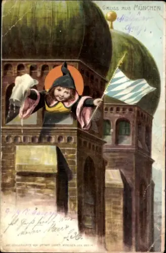Künstler Ak München Bayern, Frauenkirche, Kindl