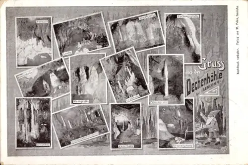 Ak Iserlohn im Märkischen Kreis, Ansichten der Dechenhöhle, Zwerg mit Lampe
