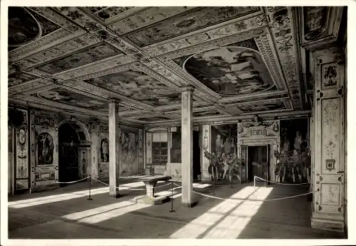 Ak Landshut in Niederbayern, Rittersaal, Malereien, Burg Trausnitz, Landshut