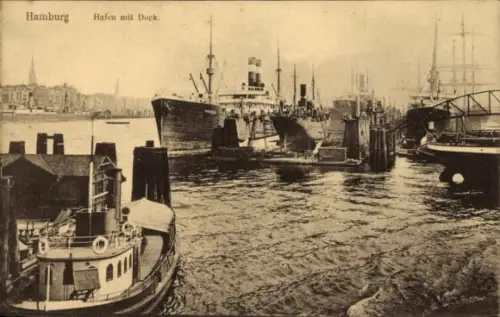 Ak Hamburg Mitte Altstadt, Hafen, Dock