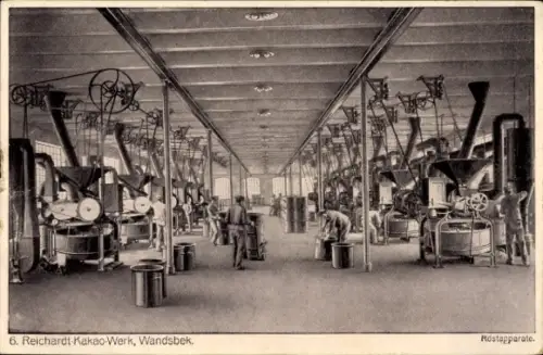 Künstler Ak Hamburg Wandsbek, Reichardt Kakao Werk, Röstapparate