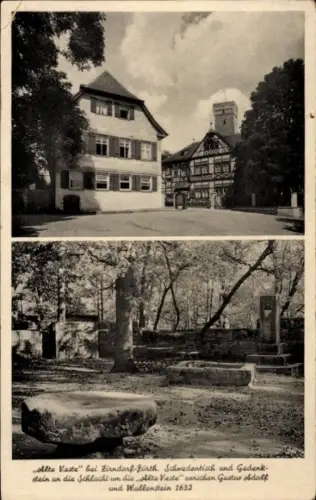 Ak Alte Veste Zirndorf in Mittelfranken, Gedenkstein, Gasthof Alte Veste